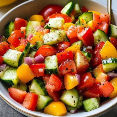 Tomato Cucumber Bell Pepper Salad