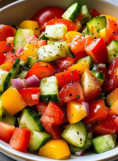 Tomato Cucumber Bell Pepper Salad