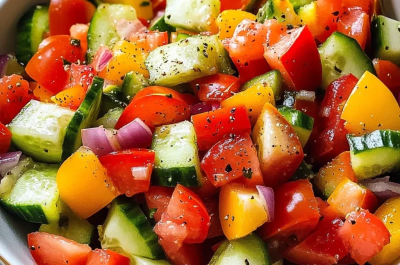 Tomato Cucumber Bell Pepper Salad