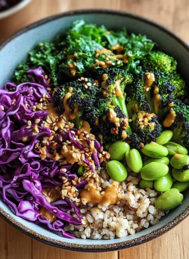 Asian-Style Grain Bowl with Charred Broccoli