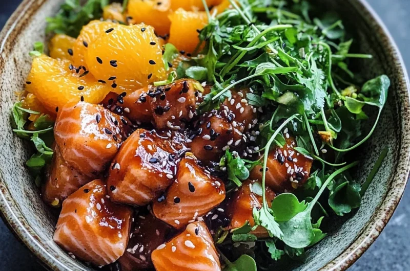 COFFEE AND CITRUS SALMON POKE BOWL