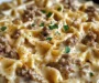 Cajun Cream Cheese Alfredo Bowties with Spiced Ground Beef