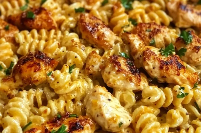 Cheesy Cajun Garlic Chicken Rotini Skillet