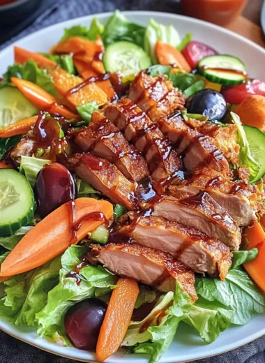 Chinese Duck Pancake Salad with Plum Dressing