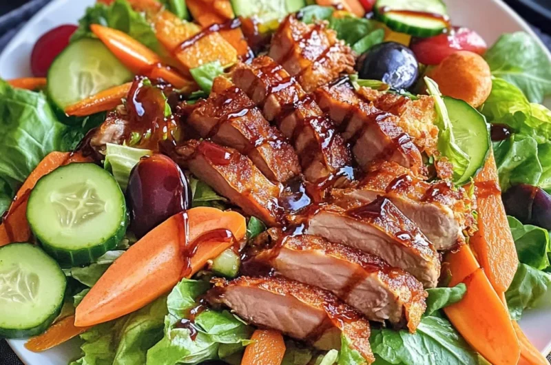 Chinese Duck Pancake Salad with Plum Dressing