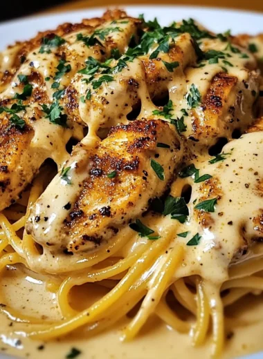 Creamy Cajun Chicken Spaghetti with Garlic Mozzarella Sauce