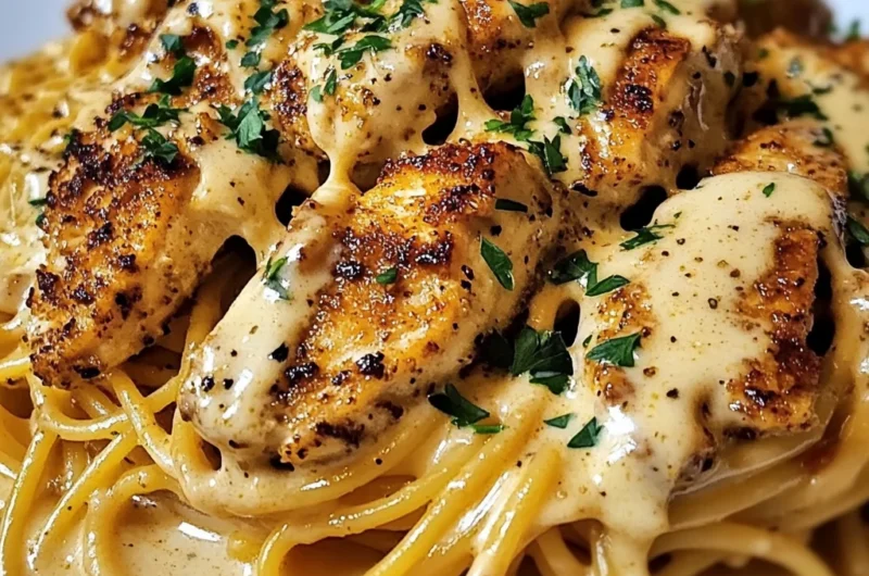 Creamy Cajun Chicken Spaghetti with Garlic Mozzarella Sauce