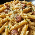 Creamy Garlic Butter Cajun Sausage Penne
