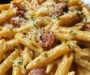 Creamy Garlic Butter Cajun Sausage Penne