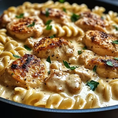 Creamy Garlic Butter Chicken & Rotini In Parmesan Sauce Recipe