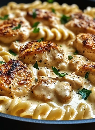 Creamy Garlic Butter Chicken & Rotini In Parmesan Sauce Recipe