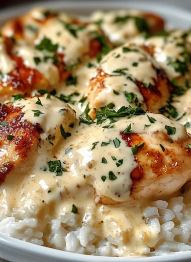 Creamy Smothered Chicken and Rice Recipe