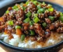 Crispy Honey Garlic Ground Beef Rice Bowl