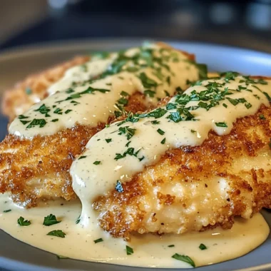 Crispy Parmesan Chicken with Garlic Cream Sauce Bliss