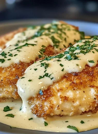 Crispy Parmesan Chicken with Garlic Cream Sauce Bliss