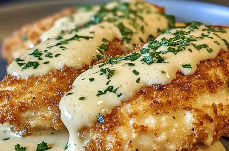 Crispy Parmesan Chicken with Garlic Cream Sauce Bliss