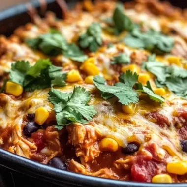 Crockpot Chicken Enchilada Casserole