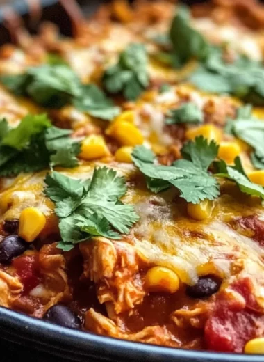 Crockpot Chicken Enchilada Casserole