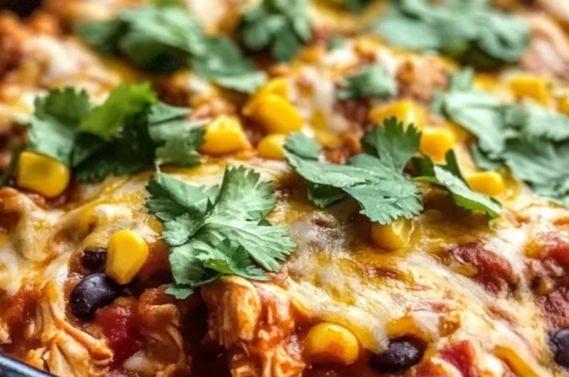 Crockpot Chicken Enchilada Casserole