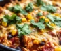 Crockpot Chicken Enchilada Casserole