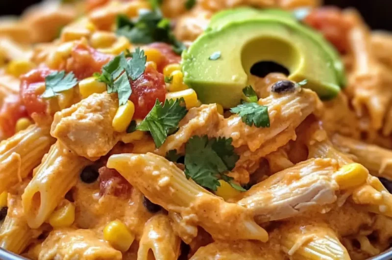 Crockpot Chicken Taco Pasta