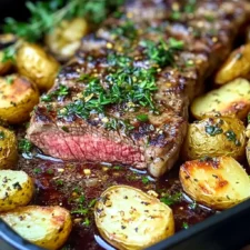 EASY Skillet Garlic Butter Herb Steak and Potatoes Recipe