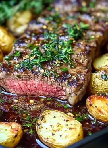 EASY Skillet Garlic Butter Herb Steak and Potatoes Recipe