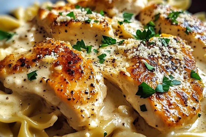 Easy Creamy Garlic Butter Chicken Bowtie Pasta Dinner