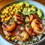 Grilled Shrimp Bowl with Avocado Corn Salsa