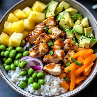 Hawaiian Inspired Chicken Poke Bowl