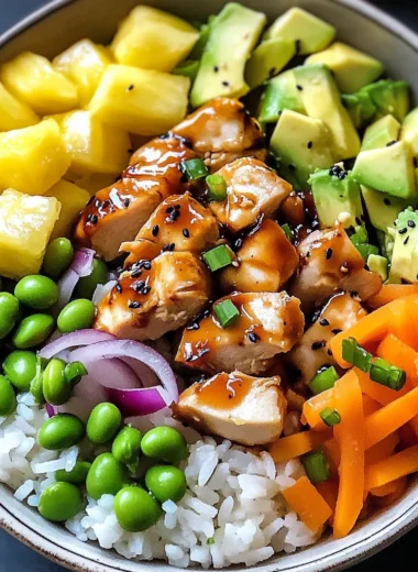 Hawaiian Inspired Chicken Poke Bowl