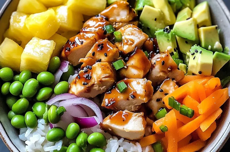 Hawaiian Inspired Chicken Poke Bowl