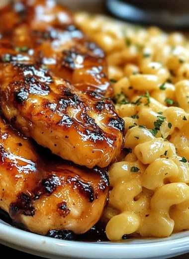 High-Protein Honey Garlic Butter Chicken with Mac & Cheese