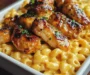 High Protein Honig Knoblauch Butter Hähnchen mit Mac Cheese