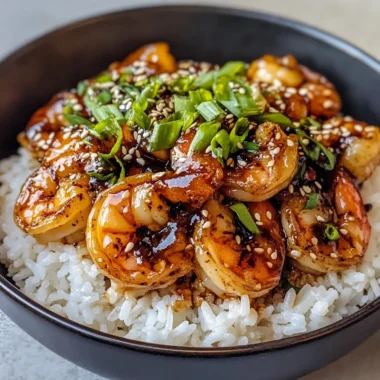 Honey Garlic Shrimp with Glossy Sauce and Charred Edges