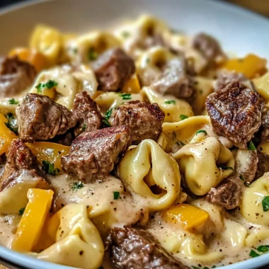 Indulge in Philly Cheesesteak Tortellini Pasta Bliss