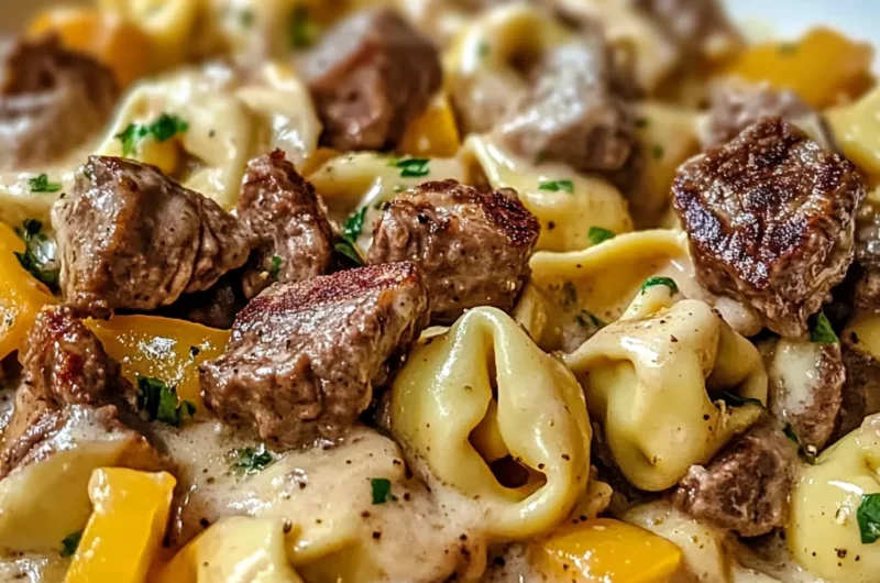 Indulge in Philly Cheesesteak Tortellini Pasta Bliss