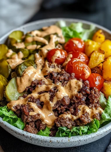 Loaded Burger Bowls with Special Sauce