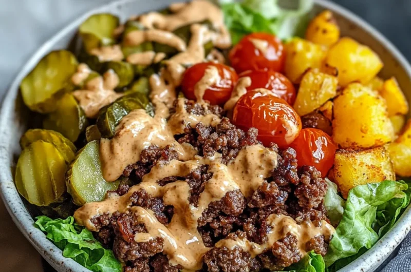 Loaded Burger Bowls with Special Sauce