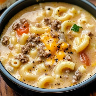 Macaroni Cheeseburger Soup
