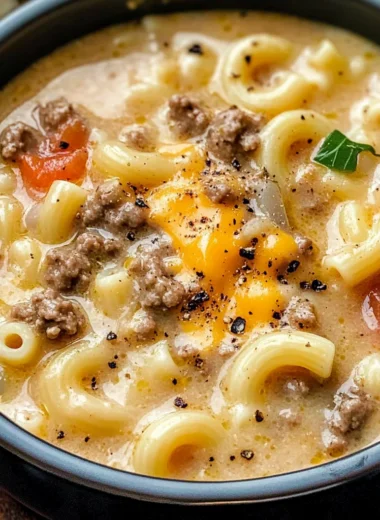 Macaroni Cheeseburger Soup