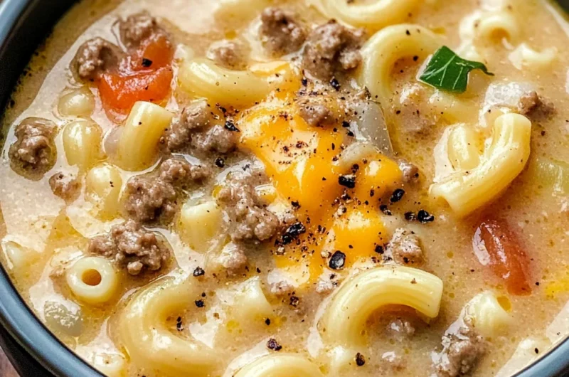 Macaroni Cheeseburger Soup