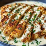 Parmesan Crusted Chicken in Garlic Cream Sauce