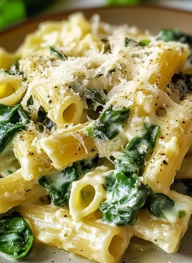 Parmesan Spinach Pasta - moanaskitchen