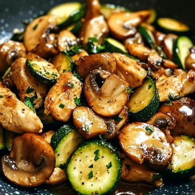 Savory Easy Zucchini Mushroom Chicken Stir Fry in 20 Minutes