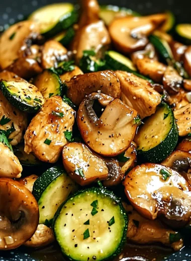Savory Easy Zucchini Mushroom Chicken Stir Fry in 20 Minutes