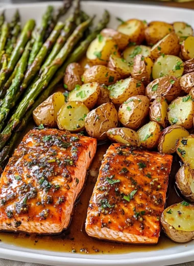 Sheet Pan Maple Dijon Glazed Salmon