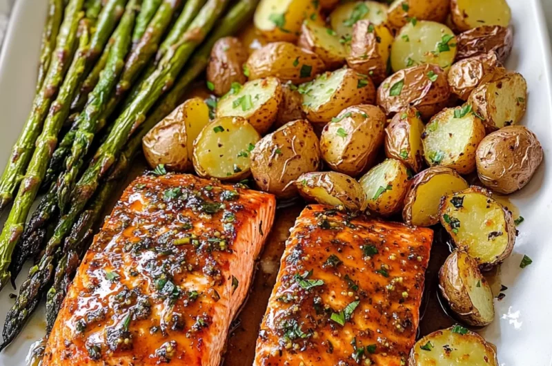 Sheet Pan Maple Dijon Glazed Salmon