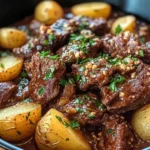 Slow Cooker Garlic Butter Beef with Potatoes