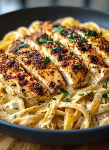 Spicy Cajun Chicken Linguine in Creamy Garlic Parmesan Sauce